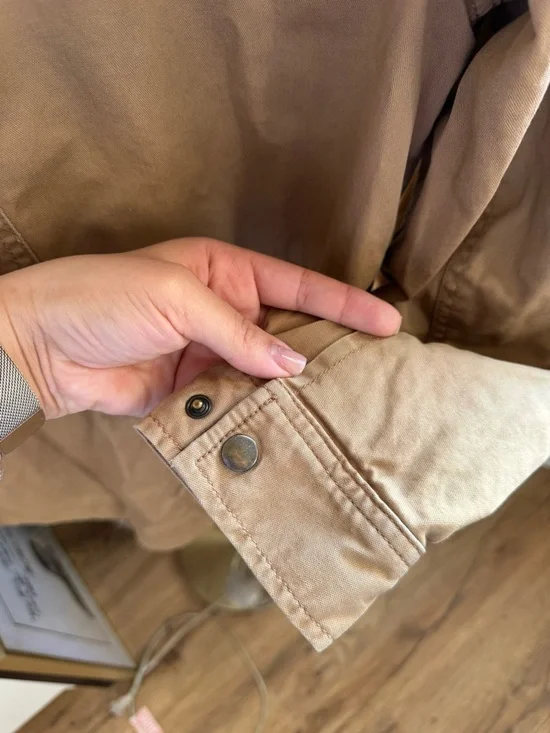 L.L. Bean Classic Utility Field Jacket - Tan Khaki - Plaid Flannel Lined | Small - Picture 6 of 10